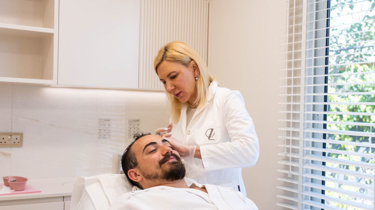 A man getting exosomes treatment