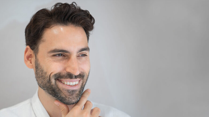 A man after a wrinkle treatment at Lucia Clinic