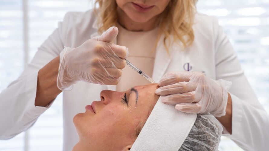 A woman getting a treatment at Lucia Clinic