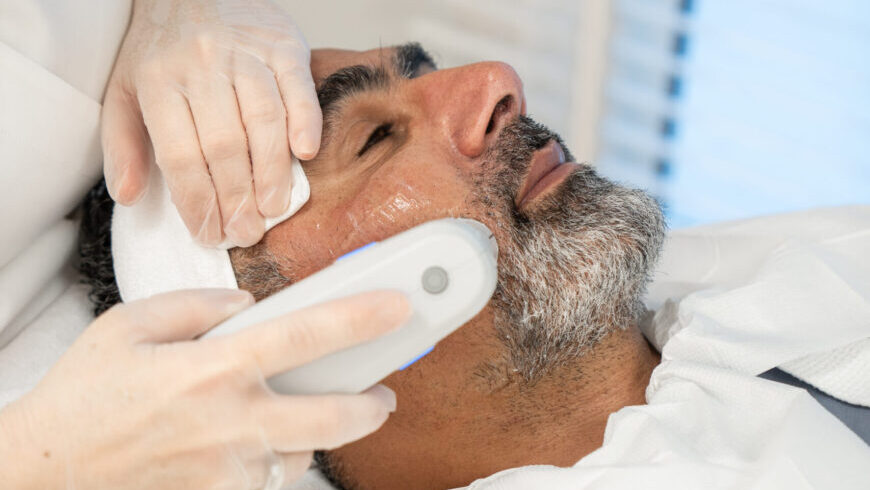 A man getting a treatment at Lucia Clinic