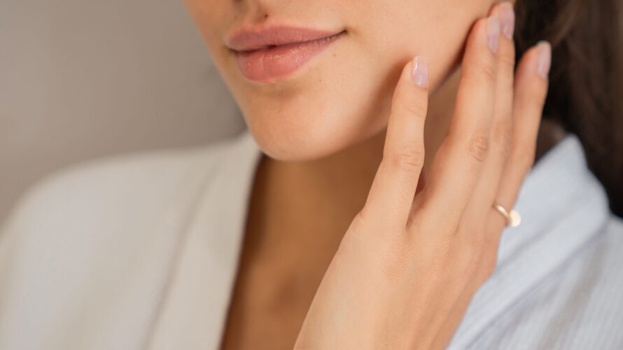 A woman after a facelift