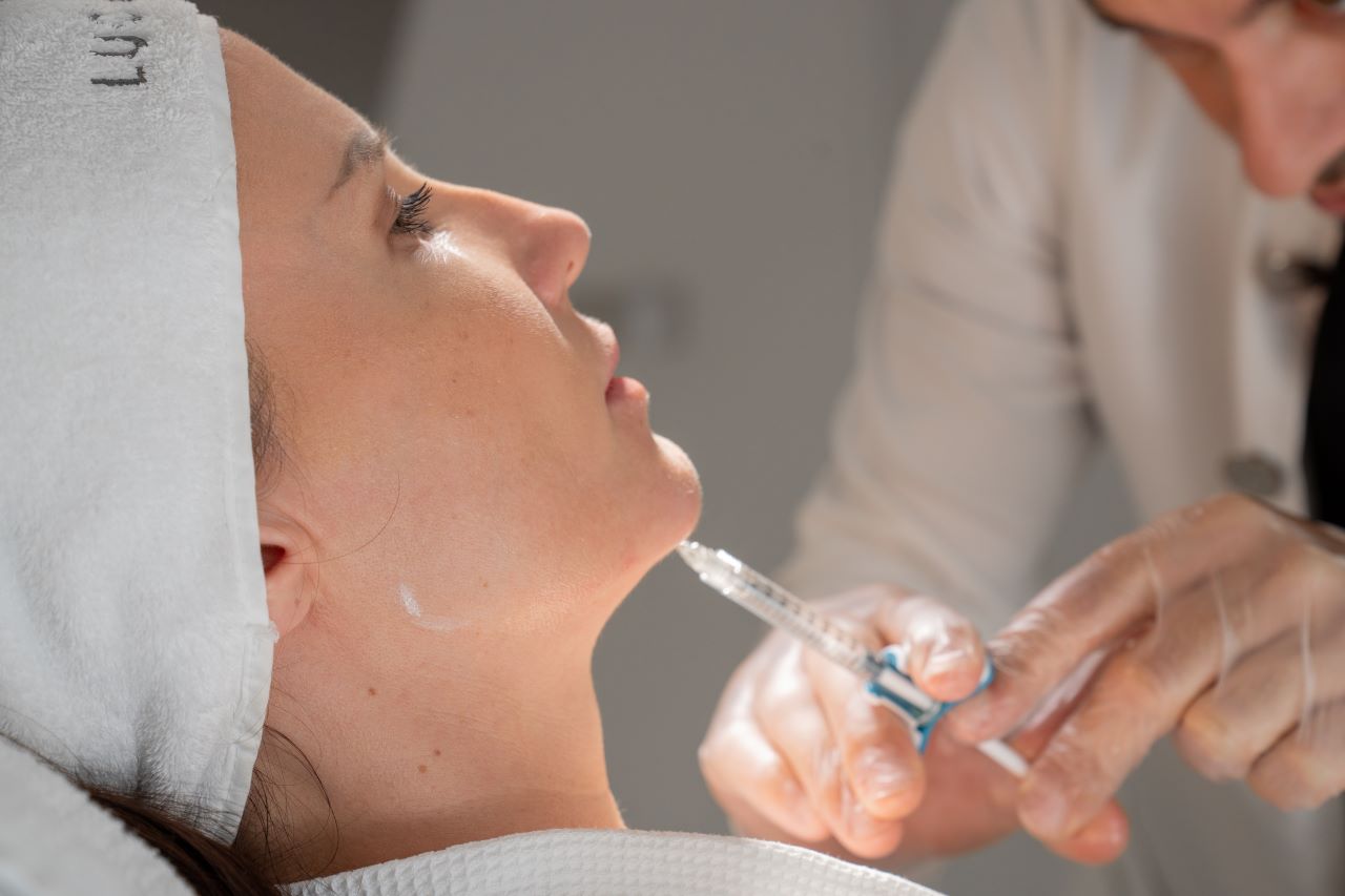 A woman getting a treatment