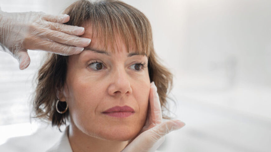 A woman getting ready for a surgery