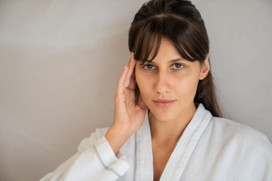A woman with a clean healthy skin
