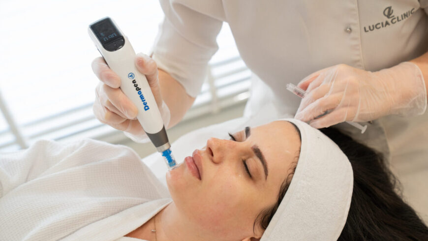 A woman getting a treatment